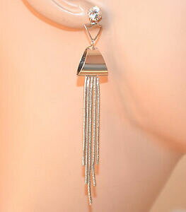 yzWG[EANZT[ COVo[y_gXbhCXg[WG[K[orecchini donna argento fili pendenti lunghi strass bigiotteria ragazza a60