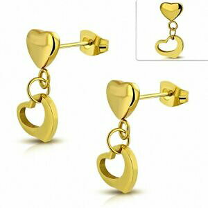 yzWG[EANZT[ n[gsCOuXeXorecchini a perno a forma di cuore amore acciaio inossidabile placcato in co