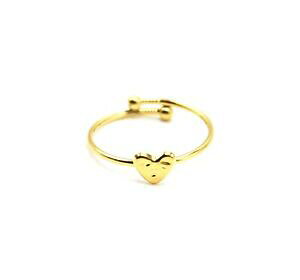 yzWG[EANZT[ oOAm[AxbNveBN[}eAVGhbg1033f bague anneau avec petit coeur martele acier dore