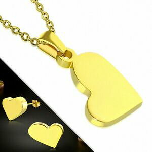 yzWG[EANZT[ n[g`[y_gXeXciondolo e ciondolo da fascino a forma di cuore in acciaio inossidabile dorato