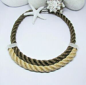 【送料無料】ジュエリー・アクセサリー ステートメントチェーンセイルブラウンベージュロープチェーンstatement catena vela corda marrone e beige regalo donne amica opulente catena