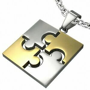 yzWG[EANZT[ pYRCXeXXNGAy_gciondolo piazza in acciaio inossidabile con due monete da puzzle