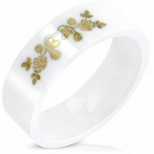 yzWG[EANZT[ tBbgZ~bNO8mm anello in ceramica alla comoda e aderente con vite in fiore b