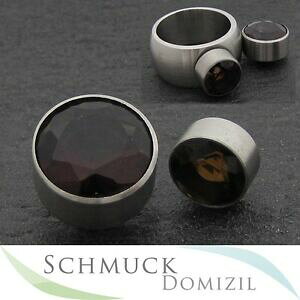 yzWG[EANZT[ WRYJtF}[XeXh[COOmRNVmelano collezione in acciaio inox anello di trafilatura circa con zirconi caffe marrone