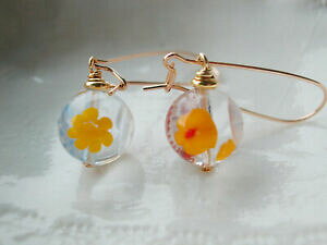 yzWG[EANZT[ [m~tBI[OXEhOAehCOmurano millefiori vetro rotondo allungati orecchini