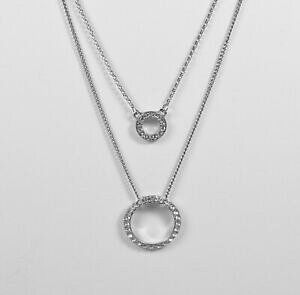 yzWG[EANZT[ _u`F[NX^lbNXT[Nmolto bello firmato monet doppia catena cristallo collana cerchi