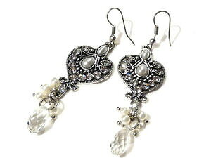 �y���������z�W���G���[�E�A�N�Z�T���[ �r�W���A���A�W���A���W�����e�u�[�N���h�I���[���N�[���u�����P�X�C�������Obijou alliage argente boucles doreilles coeur breloques earrings