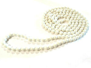 yzWG[EANZT[ rW[RA[\g[yhFeCeu}bgbijou collier sautoir perles de verre teintees blanc mat