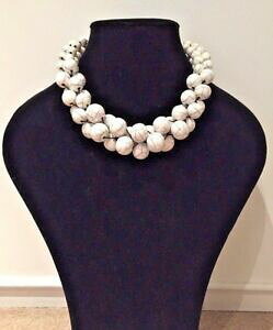 yzWG[EANZT[ {zVbNzCgeNX`Ehr[YlbNXnuovo costume da fatti a mano boho chic white tribale trama grossa collana di perline rotonde