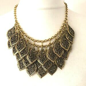 yzWG[EANZT[ S[hg[rulbNXy_IGWvgg{zgold tone bib collana pendaglio drop egyptian revival dichiarazione runway retro boho