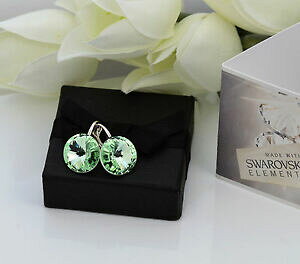 yzWG[EANZT[ XtXL[NX^{N\[gVo[CO925 orecchini dargento realizzato con cristalli swarovski rivoli 14mmcrisolito