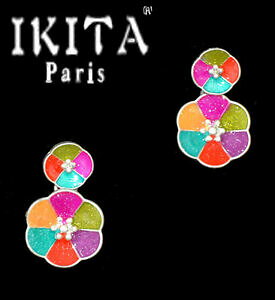 yzWG[EANZT[ OWA[COCL^pCOGi^t[YJtlusso orecchini orecchino ikita parigi orecchini smalto metallo fiori colorato