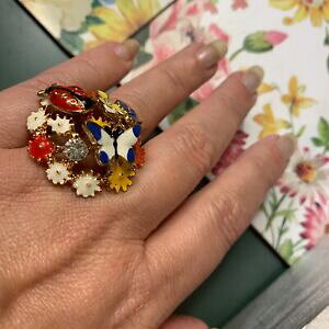 yzWG[EANZT[ t[TCYWG[O??rGmbellissimi bigiotteria free size floreale anello coccinella farfalla ?? vienois