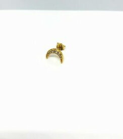 【送料無料】ジュエリー・アクセサリー ミニムーンフープイヤリングイヤリングゴールドシルバームーンホワイトストーンmini moon hoop orecchini earrings gold argento zirconi bianchi luna