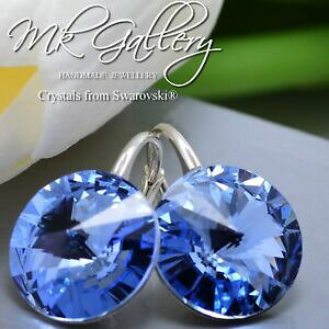 yzWG[EANZT[ XtXL[NX^{CgTt@CAVo[CO925 orecchini dargento realizzato con cristalli swarovski rivoli 14mmlight sapphire