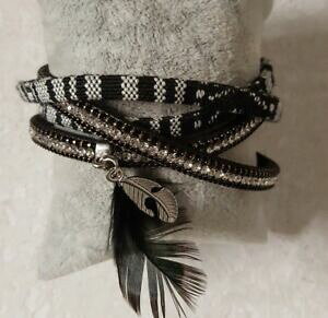 yzWG[EANZT[ uXbgWG[ubNubNubNtFU[ubNXpCuXbgbracciale bigiotteria bracciale a spirale nero bianco piuma nero