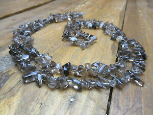 yzWG[EANZT[ X[L[NH[c`bvOr[YlbNXsmoky quartz gemstone chip perline lungo collana