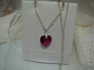 【送料無料】ジュエリー・アクセサリー クオーレスワロフスキーフチャアネックレスアートcollana cuore swarovski fucsia art108