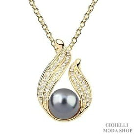 【送料無料】ジュエリー・アクセサリー クリスタルスワロフスキーペンダントセットパールネックレスcollana donna con ciondolo crystal swarovski incastonati perla sintetica g116