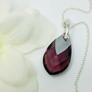 yzWG[EANZT[ Vo[lbNXXtXL[NX^AWXgp[y_gR925 collana dargento 22mm ciondolo ametista pera realizzati con cristalli swarovski R