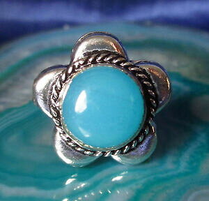 yzWG[EANZT[ OTCYanello fiore argentato meta gemme blu in fiore 18 mm taglia 58