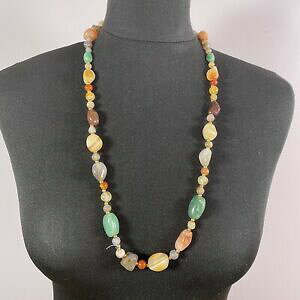 yzWG[EANZT[ AK^r[YlbNXg{w~ANH[cdichiarazione collana in agata perline a fasce retro bohemien quarzo avventurina guarigione