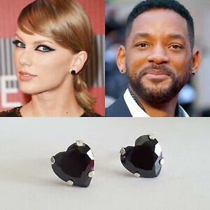 yzWG[EANZT[ n[gubNTt@CAVo[X^[Og[CO925 argento sterling orecchini a perno in forma a cuorenero zaffiro per uomodonna