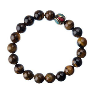 �y���������z�W���G���[�E�A�N�Z�T���[ �`�x�b�g�^�C�K�[�A�C�u���X���b�gbracciale occhio di tigre con elemento tibetano, elastico, sfere 10mm