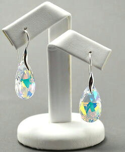 yzWG[EANZT[ XtXL[NX^Vo[tbNp[A[hCO925 silver hook pera mandorla orecchini realizzati con cristalli swarovski 22 mm