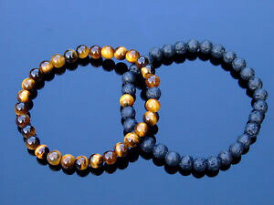 yzWG[EANZT[ Jbv^CK[XACuXbgq[Ocouple lavatigers eye 6mm natural gemstone bracelets 69 elasticated healing