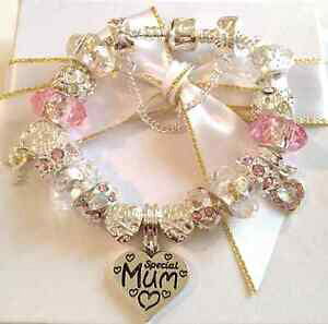 yzWG[EANZT[ {bNX`[sNuXbgii}}lusso rosa bracciale con charm in confezione regalo per matrimonio famiglia regali nana mamma sorella