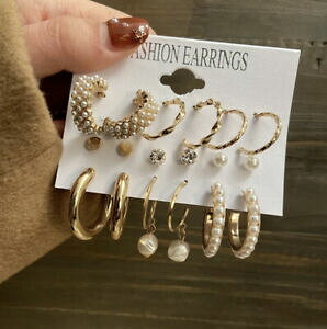 yzWG[EANZT[ COS[ht[vZbgorecchini donna cerchio oro set