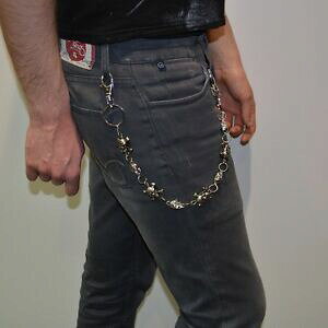 yzWG[EANZT[ `Fl|etBA^`[tteeh[gchaine portefeuille en metal motifs tete de mort