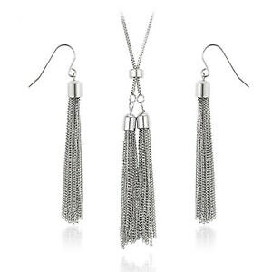 yzWG[EANZT[ Zbgy_gibpCOlbNXXeX316l acciaio inox con nappa orecchini collana con pendente a lungo da donna set regalo 327