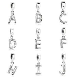 yzWG[EANZT[ ??IWiX^[O`[r[YAt@xbg_O?? lettere originali argento sterling charm bead 925 alfabeto az dangle compleanno