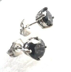 【送料無料】ジュエリー・アクセサリー クラシックラウンドブラックサファイアホワイトゴールドシルバーローブイヤリングプラムclassico rotondo nero zaffiro oro bianco 7mm gf argento orecchini a lobo boxd