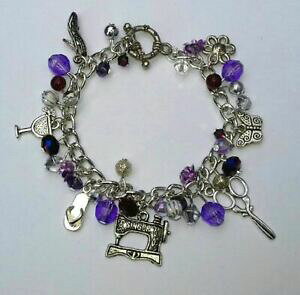 �y���������z�W���G���[�E�A�N�Z�T���[ �V���K�[�~�V���}�V���`���[���u���X���b�g�y���_���gsinger sewing machine charm braceletsgamma di colori e ciondoli disponibile