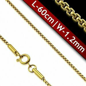 yzWG[EANZT[ tbgbV`F[S[hXeXX`[e[i[60cm x 12mm catena da maglie piatti rolo in acciaio inossidabile oro con fermoi