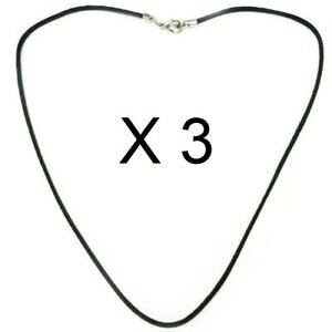 �y���������z�W���G���[�E�A�N�Z�T���[ �u���b�N�R�[�h�l�b�N���X�Z�b�gset di 3 collana cordino nero 1mm cotone oliato brillante lunghezza 35 da 80 cm