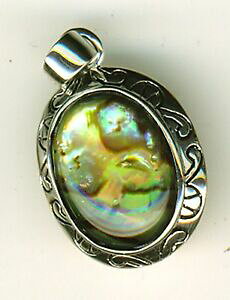 �y���������z�W���G���[�E�A�N�Z�T���[ �v���^�G�X�e�����[�i�A���r�I�[�o���R���v���C�����g�h�s���Q���e�C�b�\prata esterlina 925 abalone ovalcomprimento do pingente isso 118 5