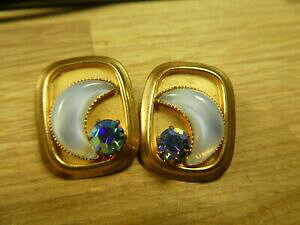 �y���������z�W���G���[�E�A�N�Z�T���[ �C�������O���B���e�[�W���i�K���X�N���b�vsplendido vintage opalite luna e ab vetro celesti clip su orecchini