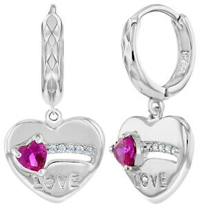 yzWG[EANZT[ Vo[X^[OtNVAsNn[guX[T[NnMOCO925 argento sterling fucsia rosa cuore love small cerchio orecchini pendenti per