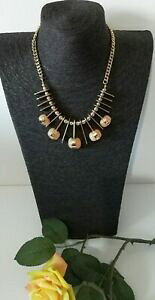 yzWG[EANZT[ S[hg[s[`Xe[gglbNXX}[gRX`[mamp;s gold tone peach beige robusta dichiarazione collana graduato costume smart