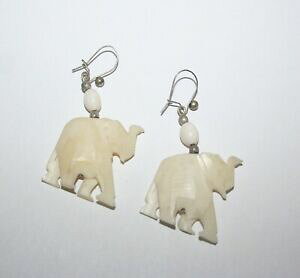 yzWG[EANZT[ Be[WnhGt@gXeebgy_gCOvintage hand carved elefante steatite orecchini pendenti nuovi e mai indossato