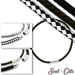 yzWG[EANZT[ XeXX`[o[N[WubNuEU[U[`F[intrecciato in pelle catena con leva in acciaio inox chiusura a pressione nero marrone