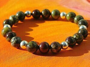 yzWG[EANZT[ YEBYAK^WF}Vo[uXbgi`hSubhda uomodonna 8mm agata gemma amp; braccialetto dargentonaturale sangue di drago