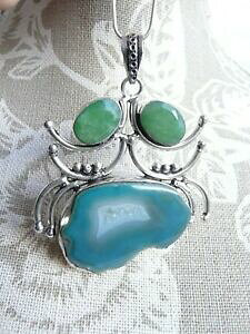 yzWG[EANZT[ fUCAK^y_gI`F[bellissimo design druzy agata ciondolo su catenina venditore del regno unito