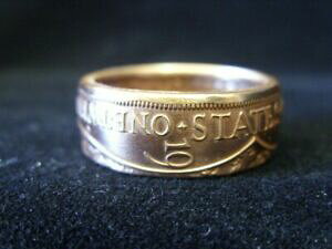 yzWG[EANZT[ nhChW[W[RCOTCYfatto a mano jersey coin anello 1947, taglia v 14 us 10 34, r1250