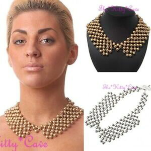 yzWG[EANZT[ VbNs[^[pJ[tX}bg^r[YrulbNXvintage chic peter pan colletto con perline francese finitura opaca in metallo perline bib