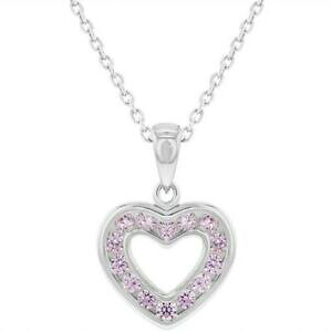 yzWG[EANZT[ Vo[X^[OWRjX[I[vn[gy_gK[YlbNX925 argento sterling zirconi piccolo pendente a cuore aperto collana per ragazze